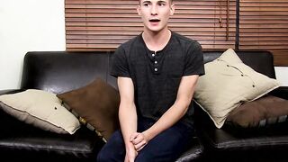 Big booty twink interviewed before masturbating harshly