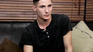 Big booty twink interviewed before masturbating harshly