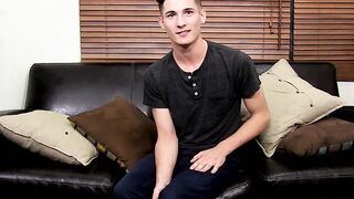 Big booty twink interviewed before masturbating harshly