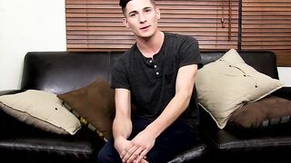 Big booty twink interviewed before masturbating harshly