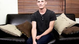 Big booty twink interviewed before masturbating harshly