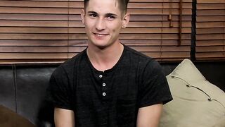 Big booty twink interviewed before masturbating harshly