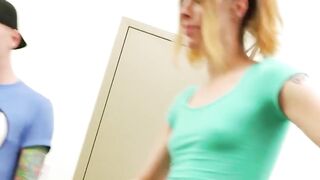TSCasey.com - Tgirl Casey Kisses slurps jizz hungrily after intense spitroast fucking