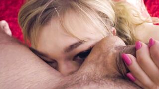 Blond girl Mackenzie Moss makes dick big in POV deepthroat