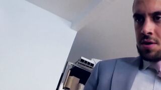 PlayingMen.com - Sexy businessman fucked by slick young partner's relentless pounding
