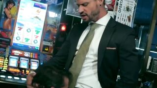 PlayingMen.com - Handsome men in classy suits spitroasting pretty bottom with their t