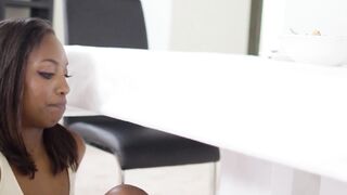 GIRLSWAY - My beauty Black Gf and I Tried Not Getting Caught While Fucking at the Dinner Table