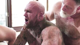 HETEROFLEXIBLE - Bear DILF Brings babe Muscle Hunk Home So Bottom Bf Can Top Too! double penetration 3SOME