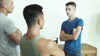 DisruptiveMovie.com - Inked army studs Roman Todd and Jkab Dale dominate recruit Trev