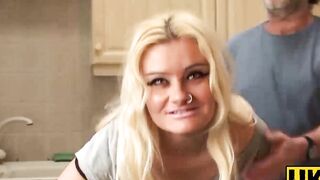 UKSubSluts.com - Tattoed blonde Jakki Louise's fat cock fucking session