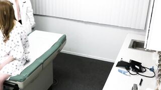 Redhead Amber Stark visits her doctor Calvin Hardy who helps her to heal her wet puss