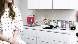 Redhead Amber Stark visits her doctor Calvin Hardy who helps her to heal her wet puss