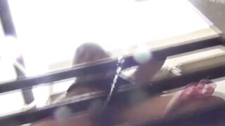 NipponPissTV.com - Stunning Oriental vixen dripping urine down a staircase