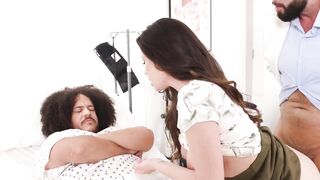 DEVILS SCENE - Freaky And Desperate Alison Rey Fucks Her Boyfirend's Doctor Inside Front Him