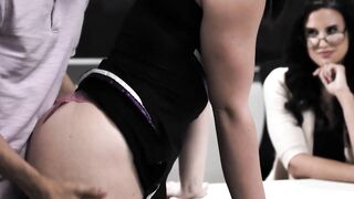 Teen cheerleader Sophia Burns anally fucked by her tutor