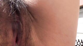 Redhead Japanese cutie outdoor solo pussy playing and peeing