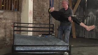 BoyDungeon.com - Skyler's plastic wrapped bondage and explosive oral release