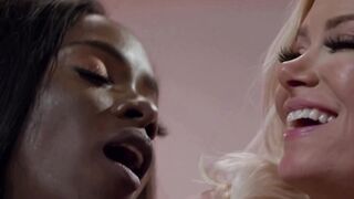 GIRLSWAY - Cutie African Ana Foxxx Offers Her Big Boobed Bestie a Night to Remember With a Surprise Toy