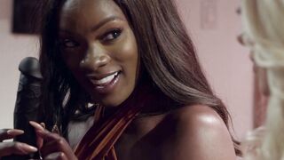 GIRLSWAY - Cutie African Ana Foxxx Offers Her Big Boobed Bestie a Night to Remember With a Surprise Toy