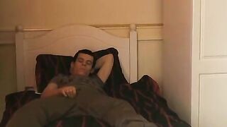 BoyDesire.com - Handsome twink's relaxing bed wank and creamy cumshot