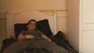 BoyDesire.com - Handsome twink's relaxing bed wank and creamy cumshot