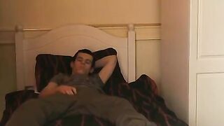 BoyDesire.com - Handsome twink's relaxing bed wank and creamy cumshot