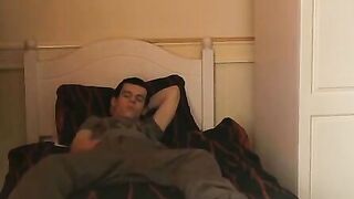 BoyDesire.com - Handsome twink's relaxing bed wank and creamy cumshot