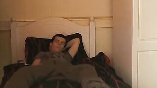 BoyDesire.com - Handsome twink's relaxing bed wank and creamy cumshot