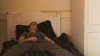 BoyDesire.com - Handsome twink's relaxing bed wank and creamy cumshot