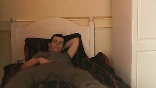 BoyDesire.com - Handsome twink's relaxing bed wank and creamy cumshot