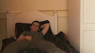 BoyDesire.com - Handsome twink's relaxing bed wank and creamy cumshot