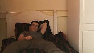 BoyDesire.com - Handsome twink's relaxing bed wank and creamy cumshot