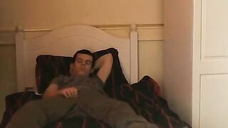 BoyDesire.com - Handsome twink's relaxing bed wank and creamy cumshot