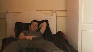 BoyDesire.com - Handsome twink's relaxing bed wank and creamy cumshot