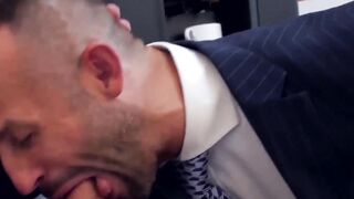 PlayingMen.com - Classy office manager stuffs business partner with big cock in inten