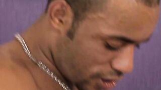 two men and 1 transsexual fucks anal each other