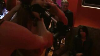Bound bombshell anal fucked in public