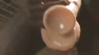 CentralFisting.com - Muscular black gay self-pleasures with a monster dildo in his as