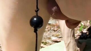 Adorable Asian Daniel Tanner in hard core wanking solo outdoors for you