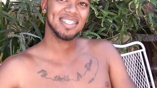 SwingYourBalls.com - Young ebony stud flaunts his balls and enjoys solo stroking