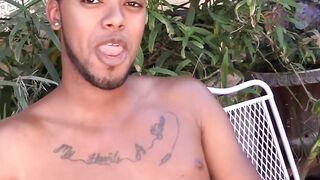 SwingYourBalls.com - Young ebony stud flaunts his balls and enjoys solo stroking
