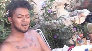 SwingYourBalls.com - Young ebony stud flaunts his balls and enjoys solo stroking
