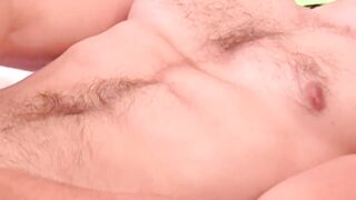 Buffed John Powers massaged his balls first before making his dick angry