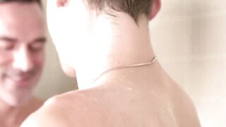 DaddiesPorno.com - Beefy stepdad bareback fucking with cute twink stepson