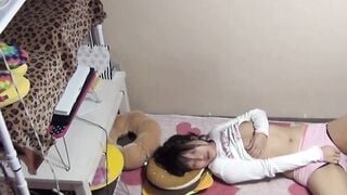 Japanese female masturbates while taped by voyeur