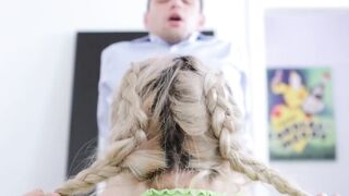 Cute Asian teen Sofia Su moans while fucked by delivery guy