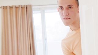 ADULT TIME - Lucca Mazzi Caught boyfriend's Twinky Latino Stepbro Des Irez Jerking Off To Him Inside The Shower!