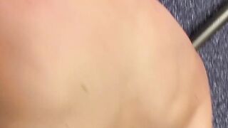 Lad moans as he plays with ass and tugs cock in the shower