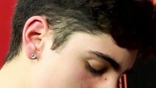 Tattooed twink Clayton Summers bareback banging cute gay