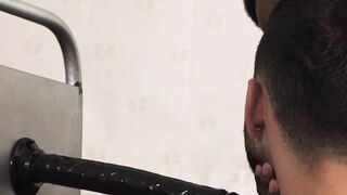 Argos sucks dildo before riding Lawrence Portland hard dick